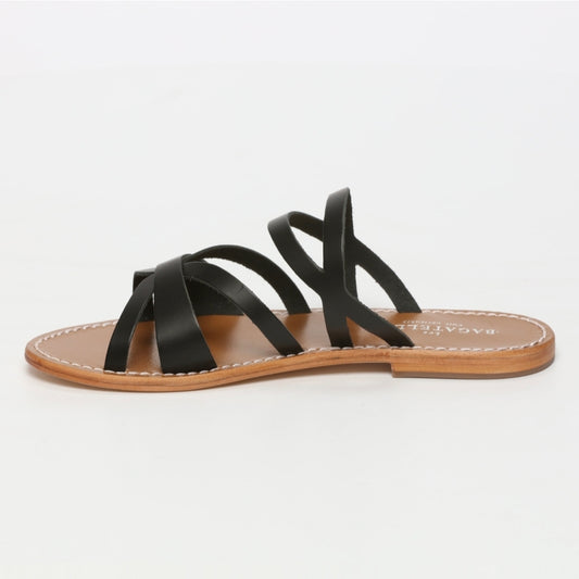 Sandales "Siren" en cuir noir – Chic & Confort.
