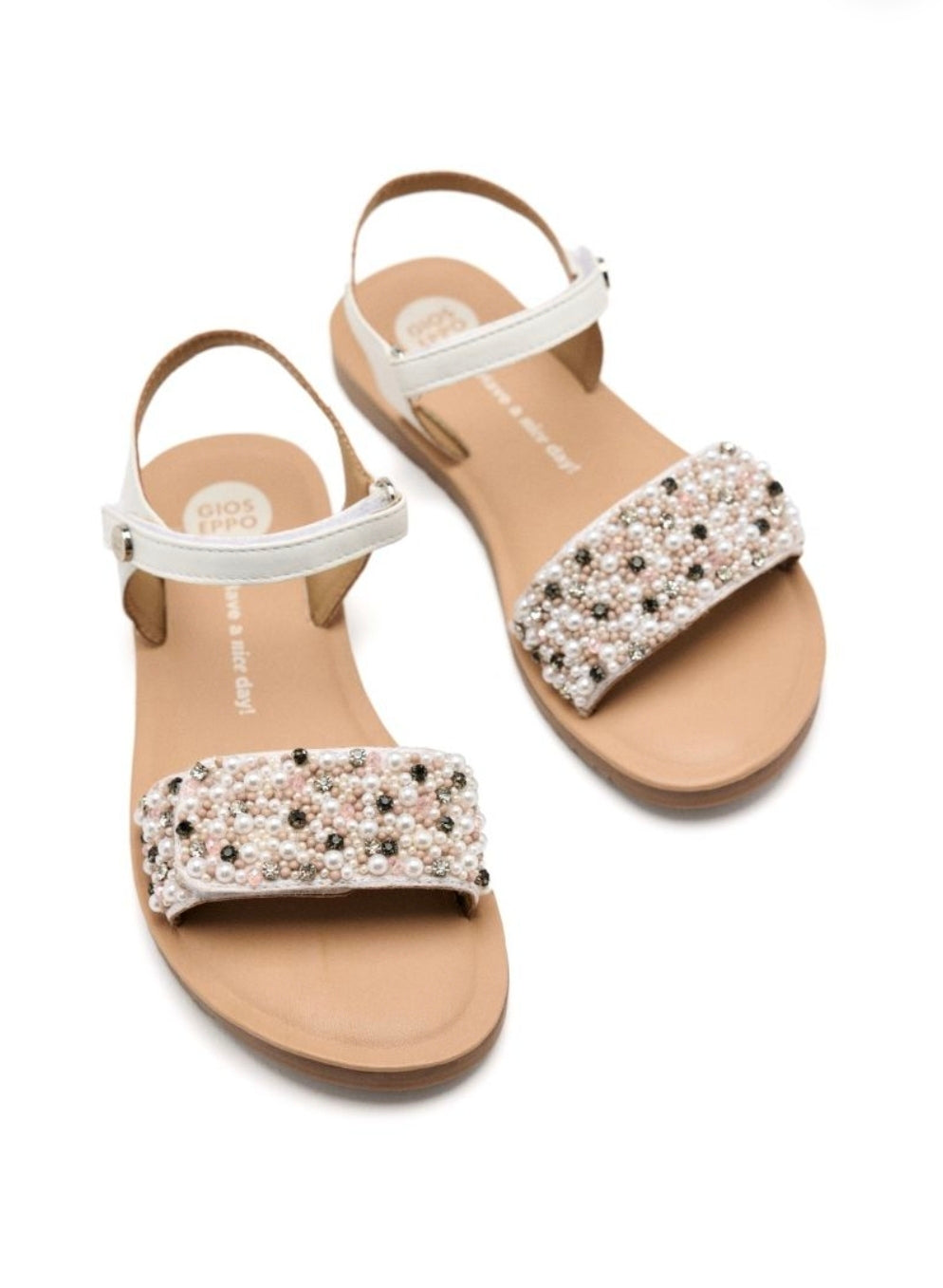 Sandales Perlées Enfant – Blanc