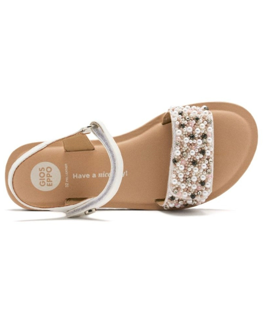 Sandales Perlées Enfant – Blanc